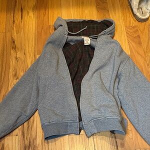 L.L. Bean Gray Jacket with Plaid Lining
